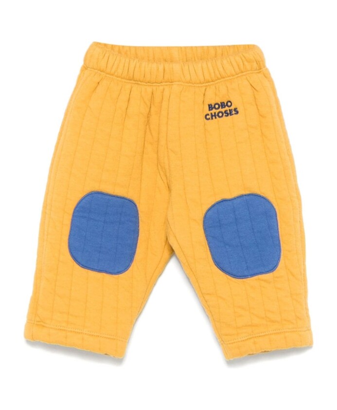 pantalon-jaune-en-coton-design-matelasse