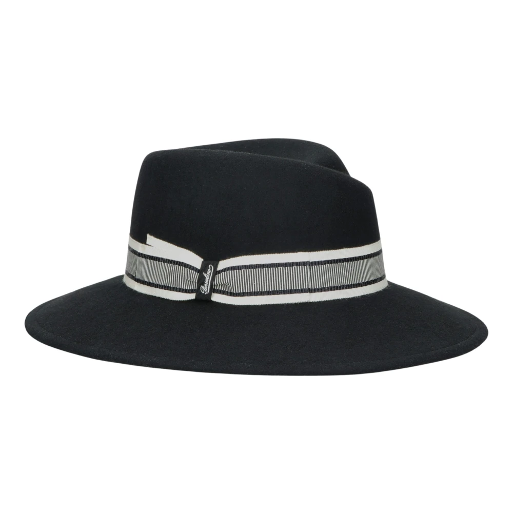 Borsalino Gestreepte wollen vilthoed Black Dames