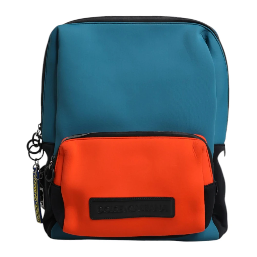 Dolce & Gabbana Logo Reis Schoolrugzak Blauw Oranje Multicolor Heren