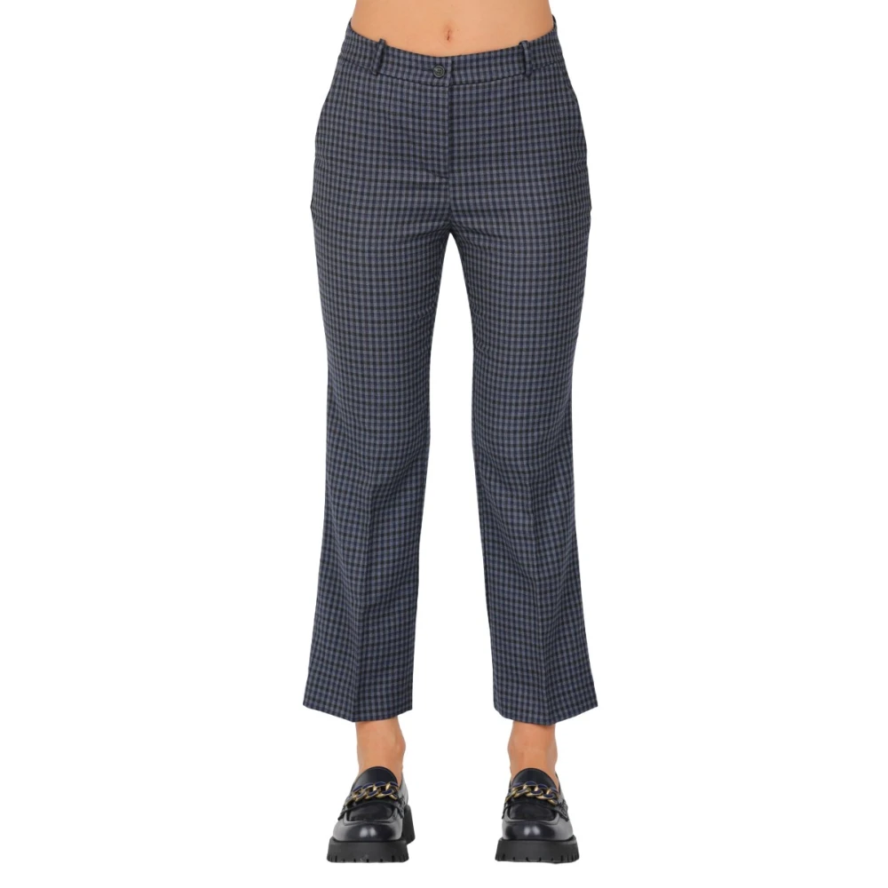 Rosso35 Geruite trompetbroek Blue Dames