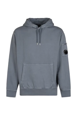 Borstad och emeriserad diagonal fleece-huvtröja