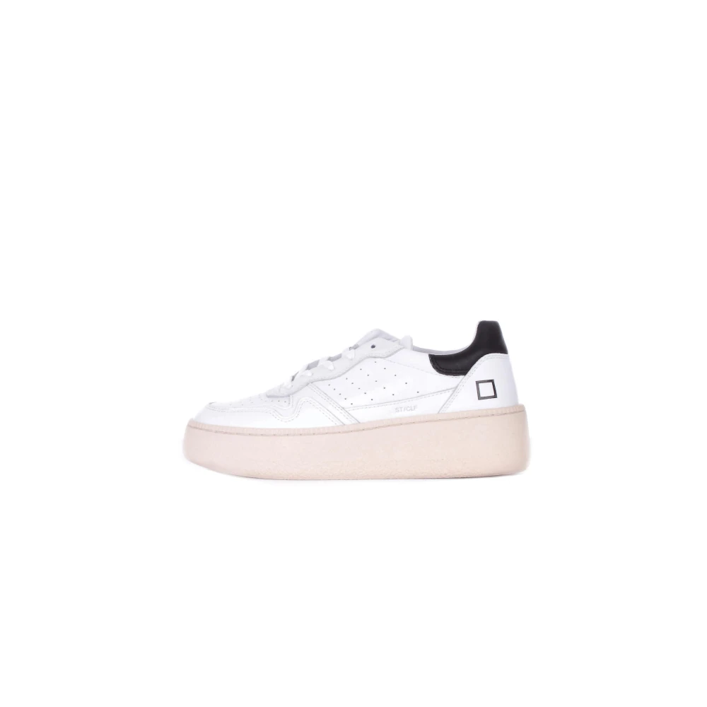 D.a.t.e. Witte Leren Date Step Calf Sneakers White Dames