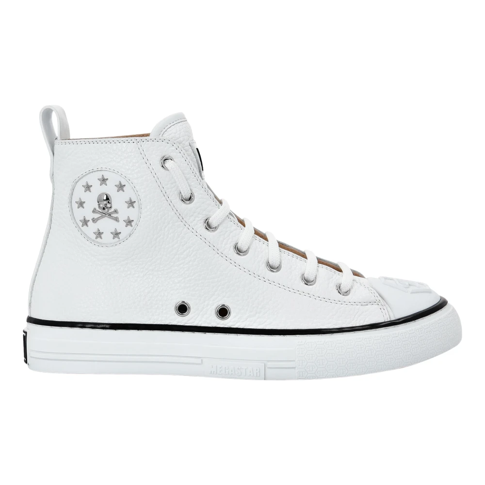 Philipp Plein Leather Hi-Top Sneakers Megastar Dames Schoenen Wit