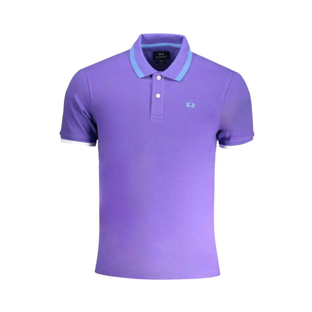 LA MARTINA Lila Katoenen Poloshirt Purple Heren