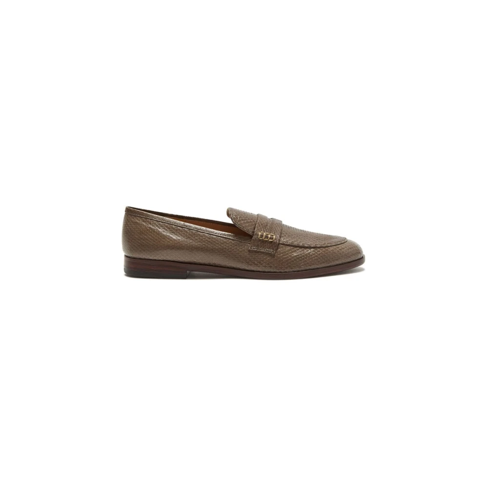 Maliparmi Vrouw Beige Schoenen Dames, 41 Eu, Leer, Exotic Stripes Loafer