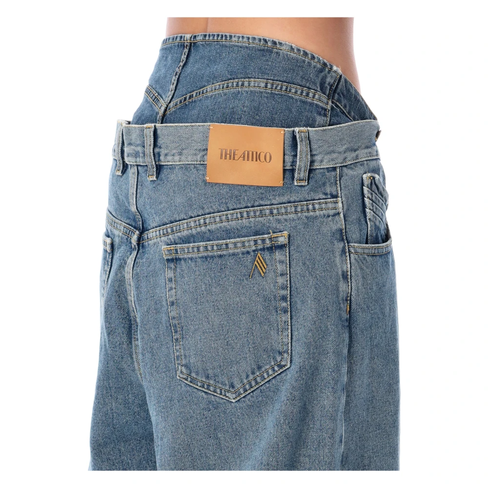 The Attico Lichtblauwe Denim Wide-Leg Jeans Blue Dames