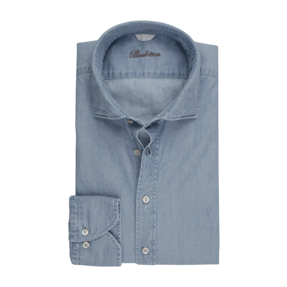 Stenströms Denim Blauw Casual Overhemd Blue Heren