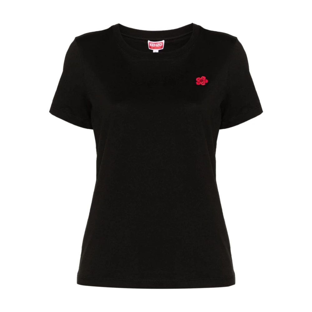 Kenzo Bloemen Patch Jersey T-shirt Black Dames