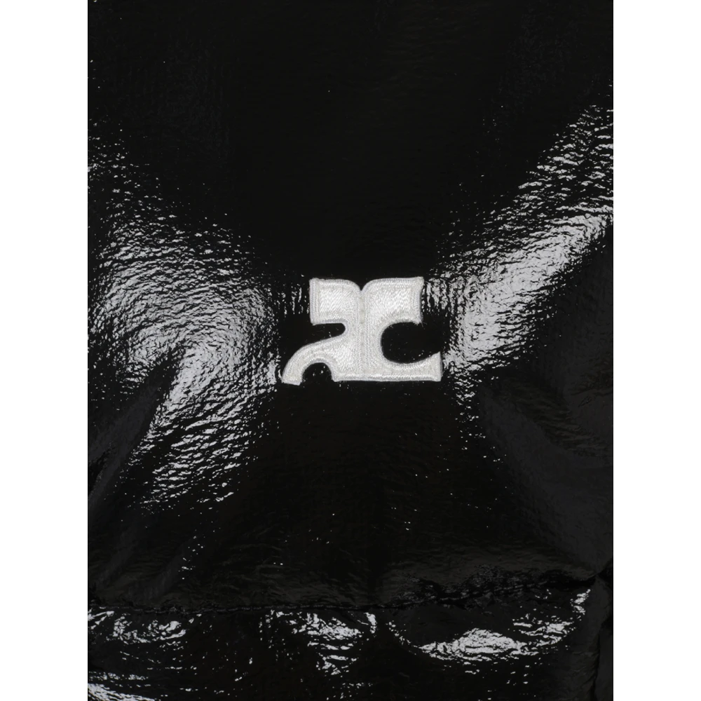 Courrèges Zwarte Vinyl Puffer Jas Black Dames