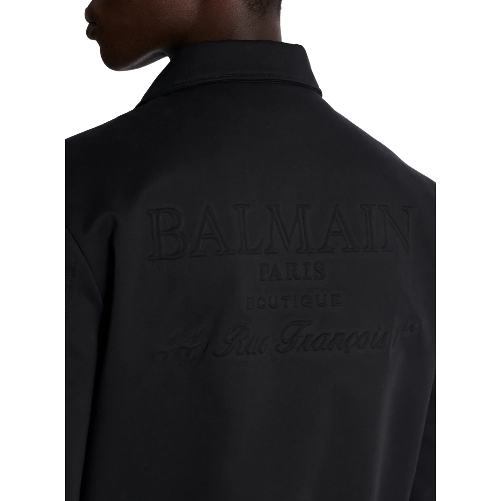 Balmain Bomberjack van katoen met vintage logo Black Heren