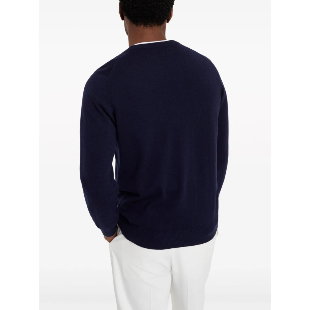BRUNELLO CUCINELLI Blauwe Cashmere Crew Neck Sweater Blue Heren