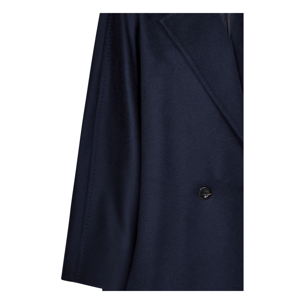 Max Mara Blauwe Wol Double-Breasted Jas Blue Dames
