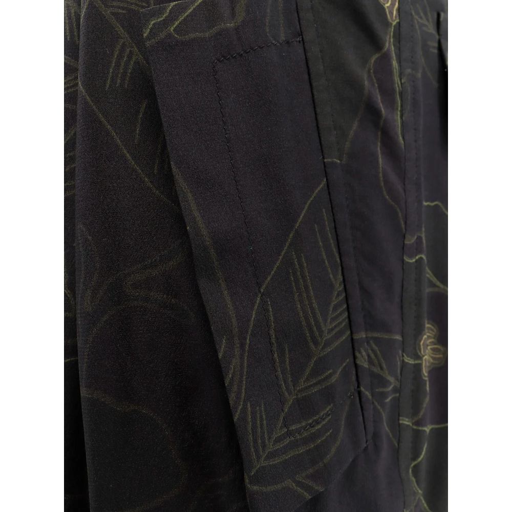Dries Van Noten Zijden Bloemen Cargo Wijde Pijp Broek Black Dames
