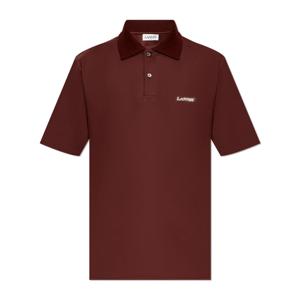 Lanvin Polo shirt met logo Red Heren