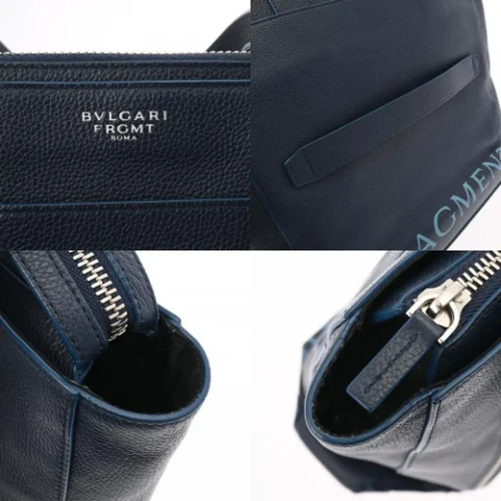 Bvlgari Vintage Pre-owned Leather totes Blue Dames