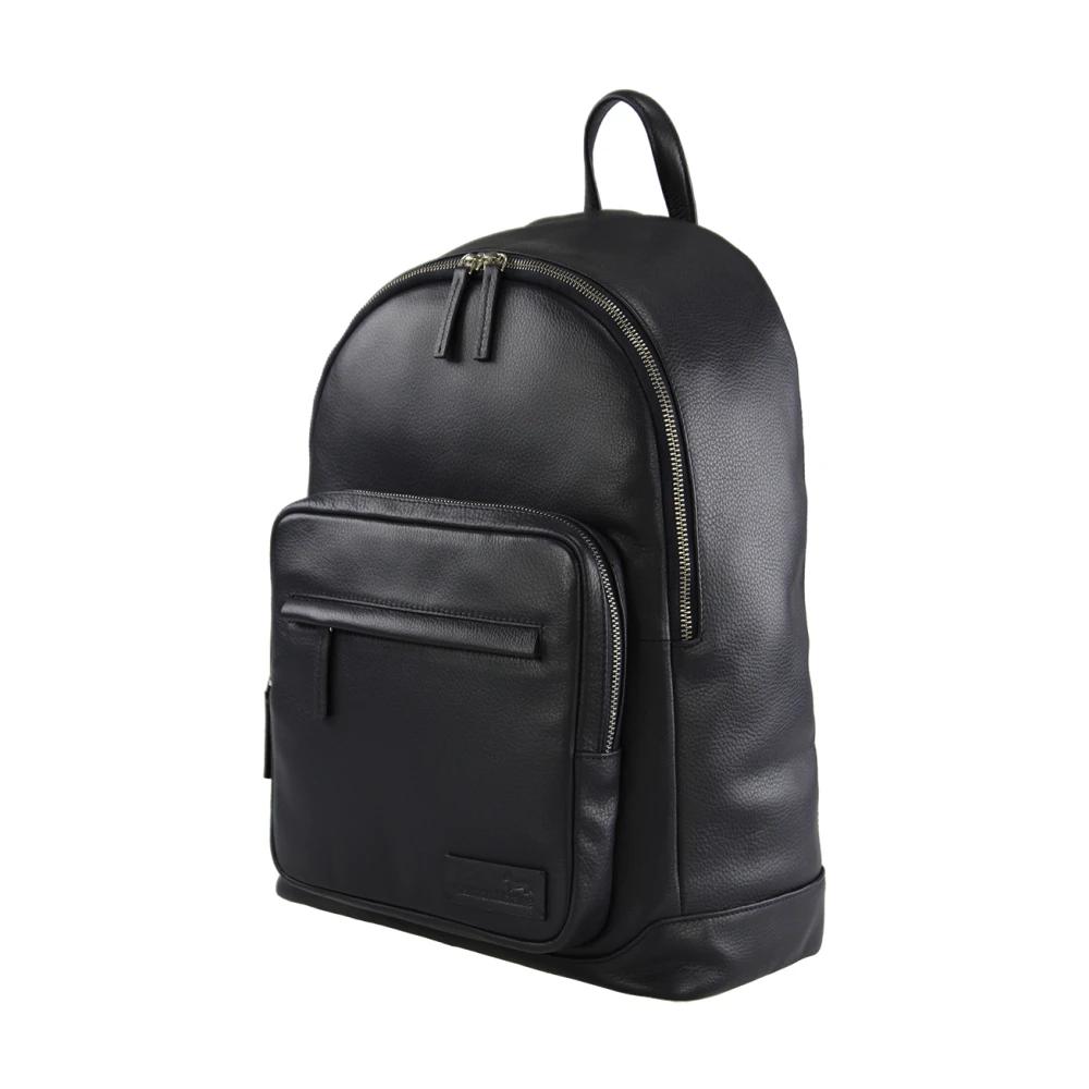 Harmont & Blaine Leren rugzak Model Klassiek Black Heren