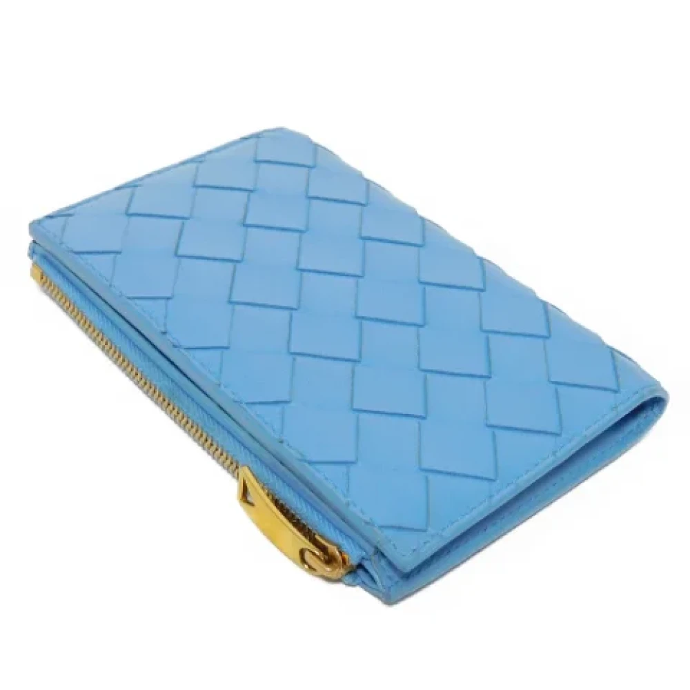 Bottega Veneta Vintage Pre-owned Leather wallets Blue Dames