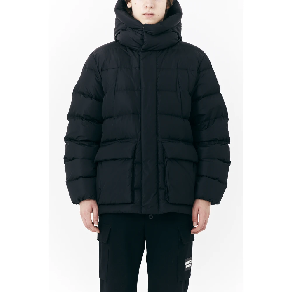 duvetica Zwarte Hooded Donsjas Aw23 Black Heren