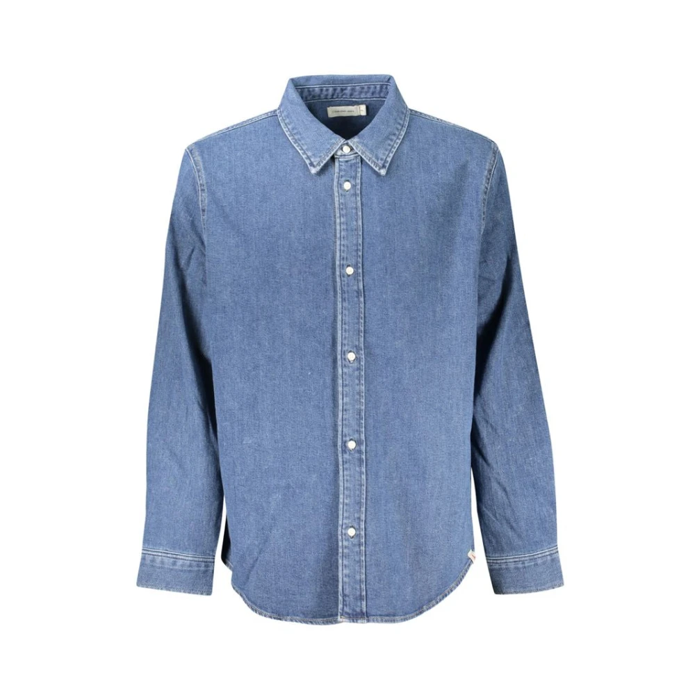 Calvin Klein Blauw Katoenen Overhemd voor Mannen Blue Heren