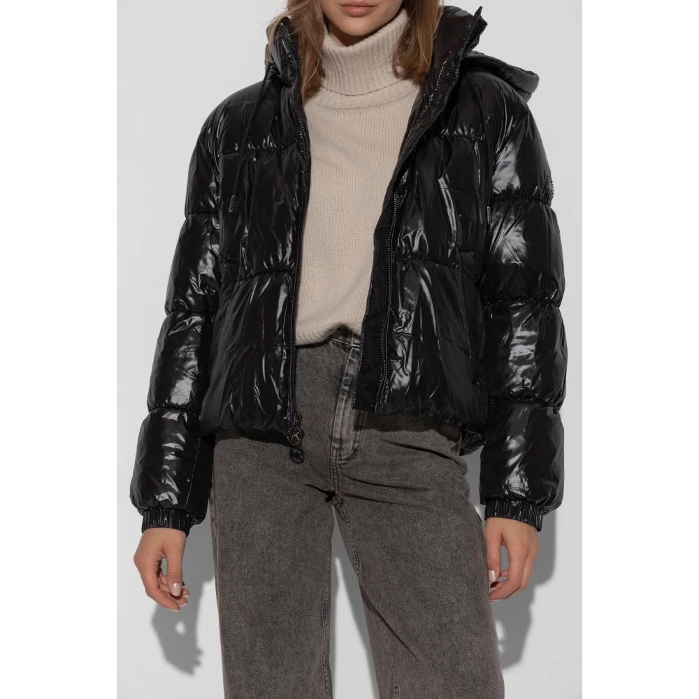 Michael Kors Gewatteerde jas met capuchon Black Dames