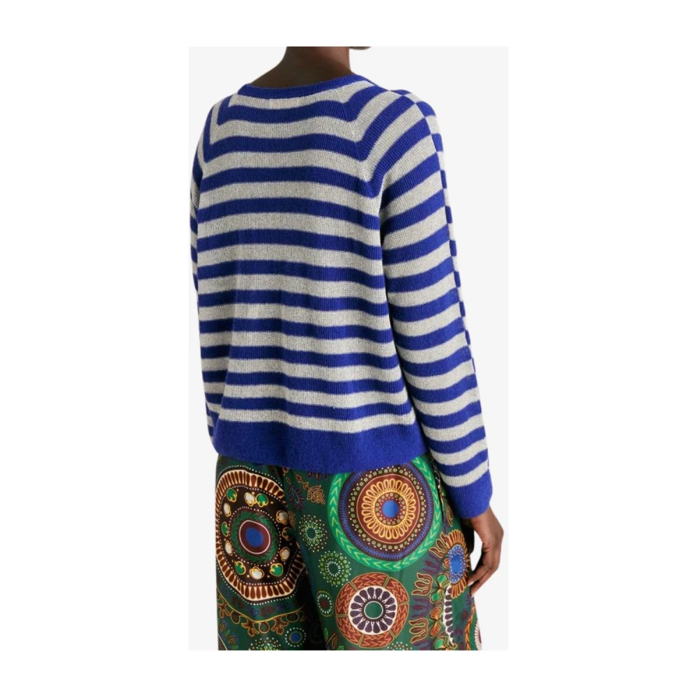 Momoni Gestreepte Lurex Trui Parelsteek Multicolor Dames