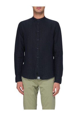green-linen-mandarin-collar-shirt