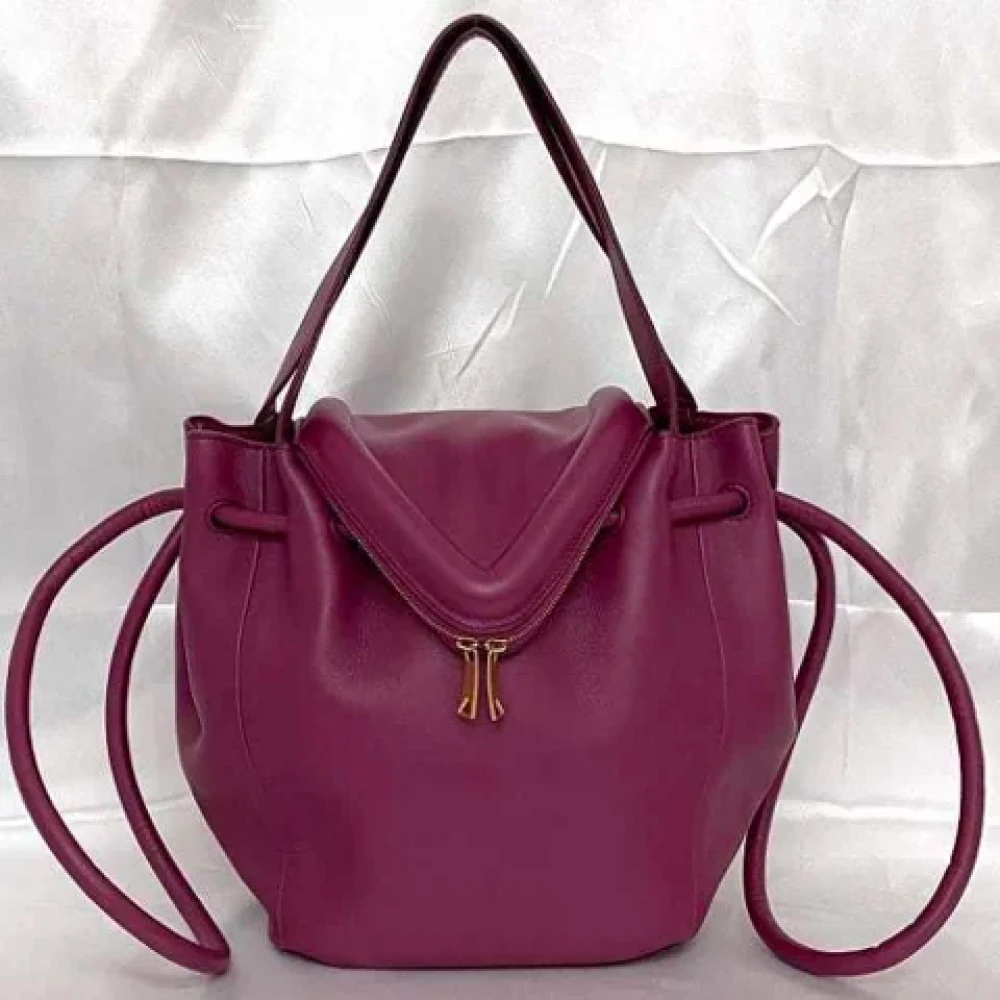 Bottega Veneta Vintage Pre-owned Leather shoulder-bags Purple Dames