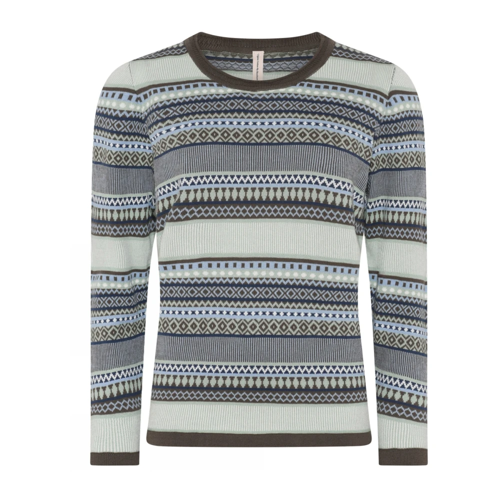 Skovhuus Kleurrijke Jacquard O-Neck Sweater Multicolor Dames