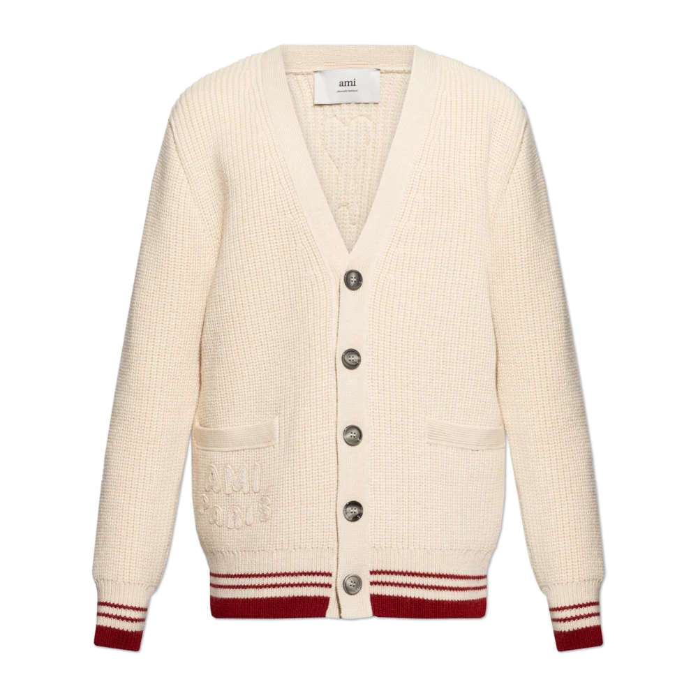 Ami Paris Wol wollen cardigan Beige Heren