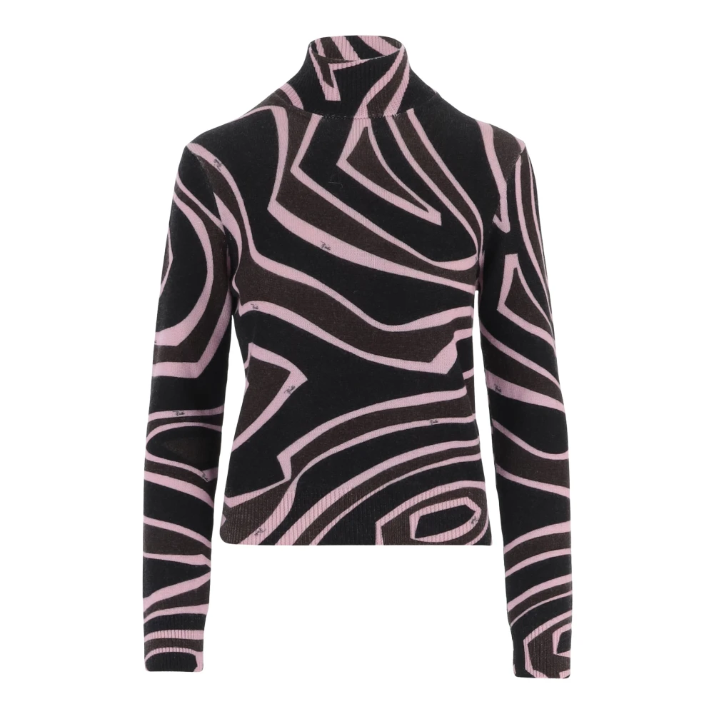 Pucci Donna Multicolor - Maglione In Lana A Collo Alto Con Stampa Labirinto - Knitwear - E - M - Immagine 2