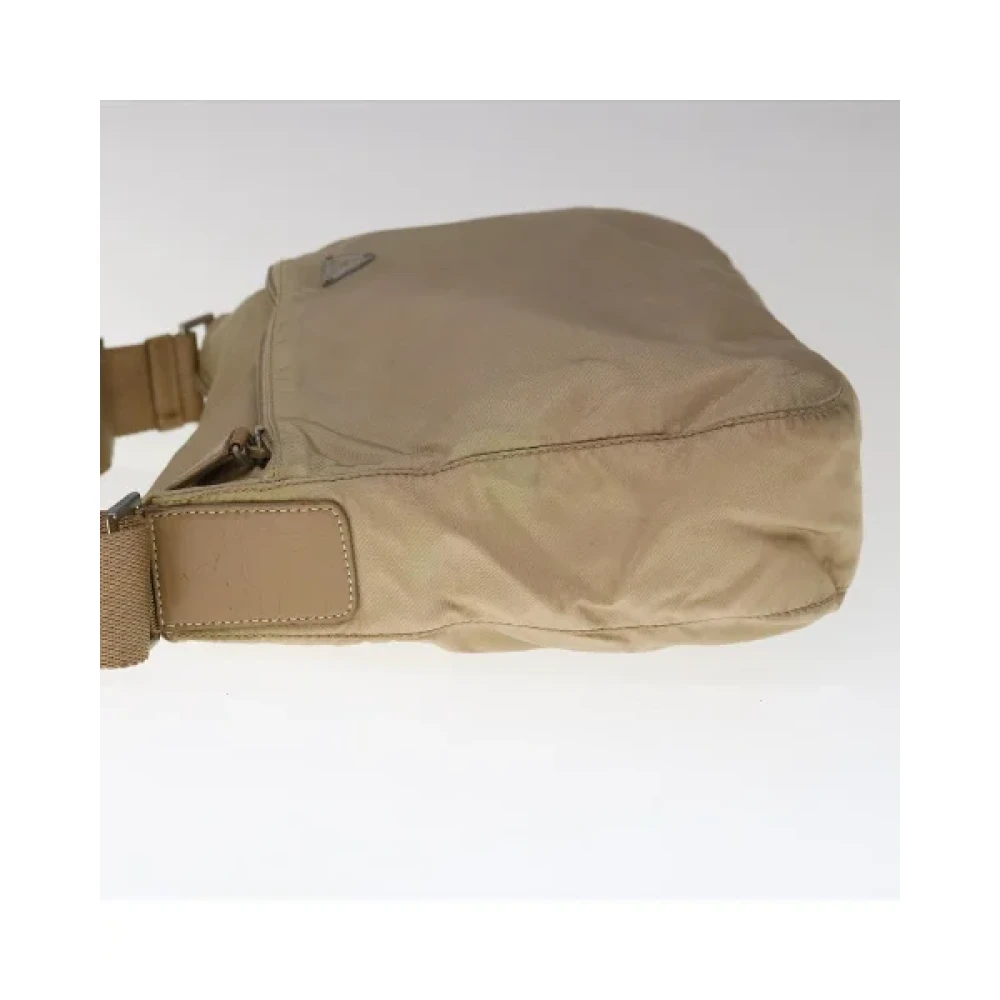 Prada Vintage Pre-owned Nylon prada-bags Beige Dames