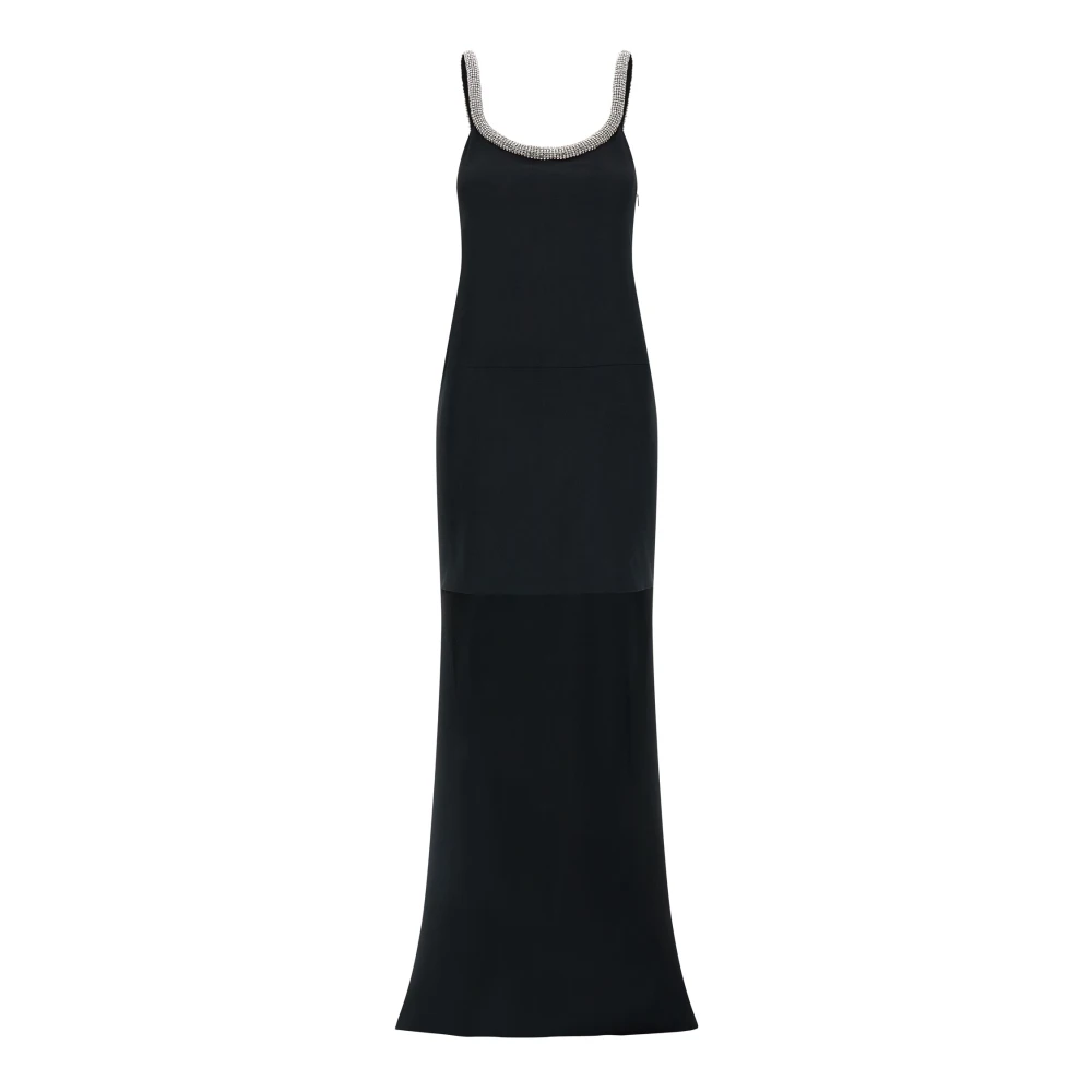 Tom Ford Women's Black Crystal Embroidery Sleeveless Asymmetric Cocktail Dress