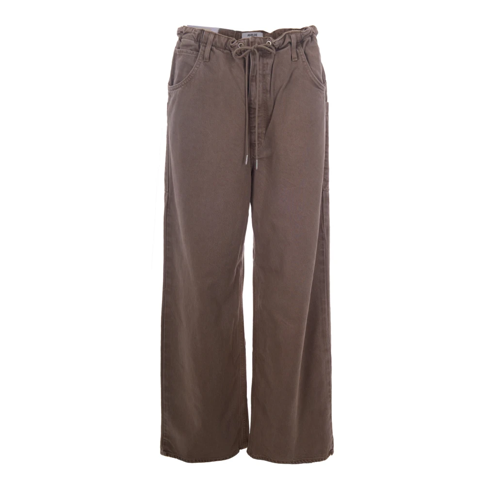 Agolde Donna Marrone Pantaloni, S, New,