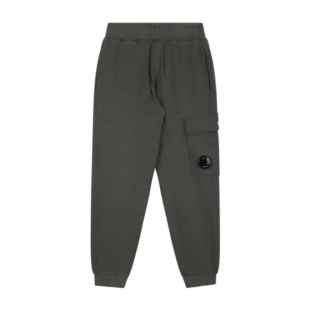 C.p. Company Boys Green Sweatpants, 12 Y, Dark Lens Detail Track Trousers