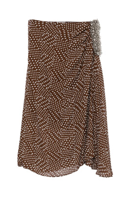 brown-spotted-silk-asymmetric-skirt