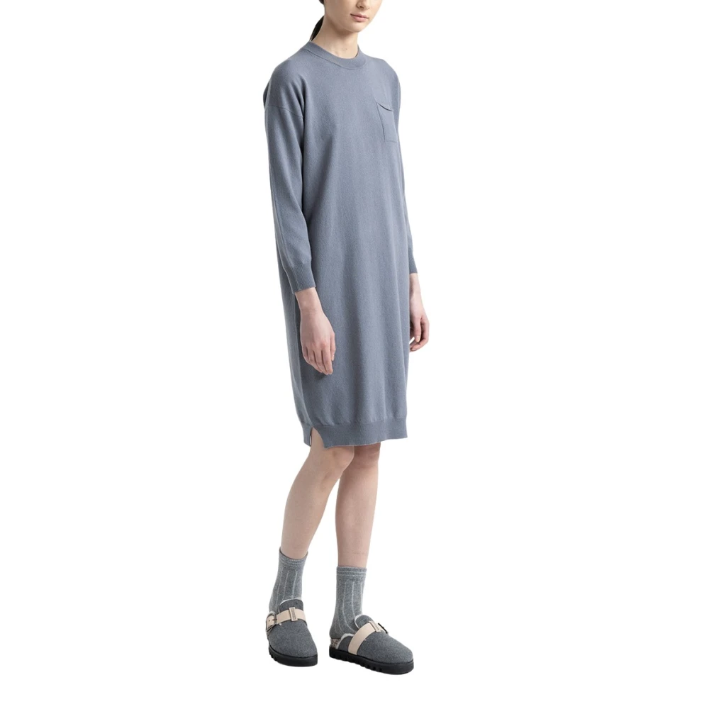 PESERICO Wol zijde en kasjmier jurk Gray Dames