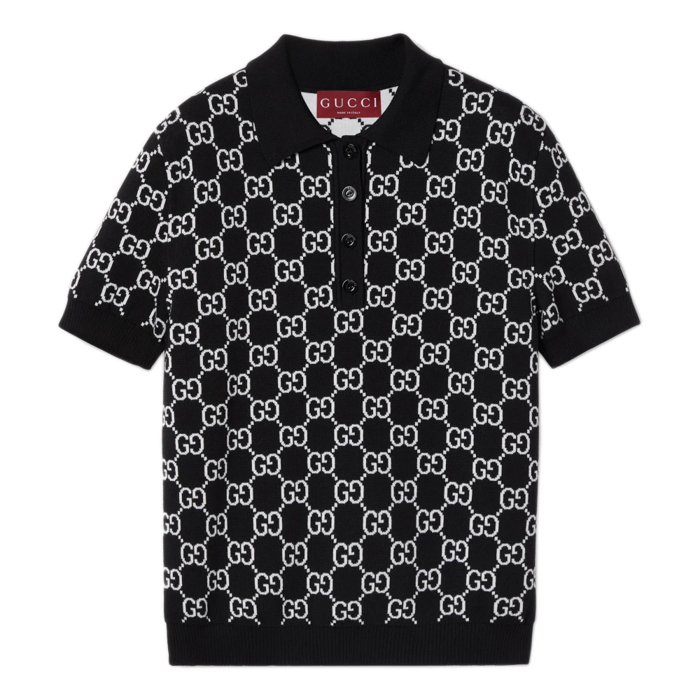 Gucci Women's Black Reversible Wool Polo Short Sleeves