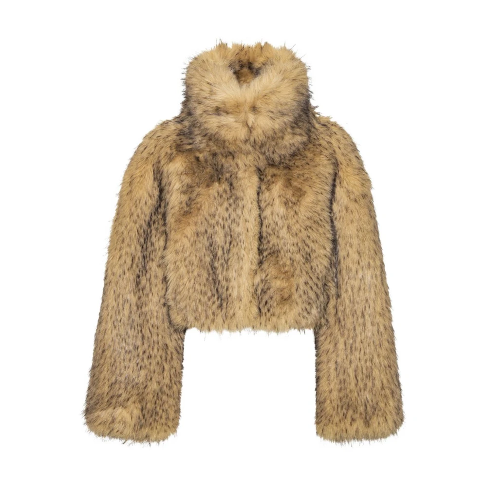 Rotate Birger Christensen Stylish Coats Collection - Female - Faux Fur & Shearling Jackets - Brown - 2XS/Xs - Jackets