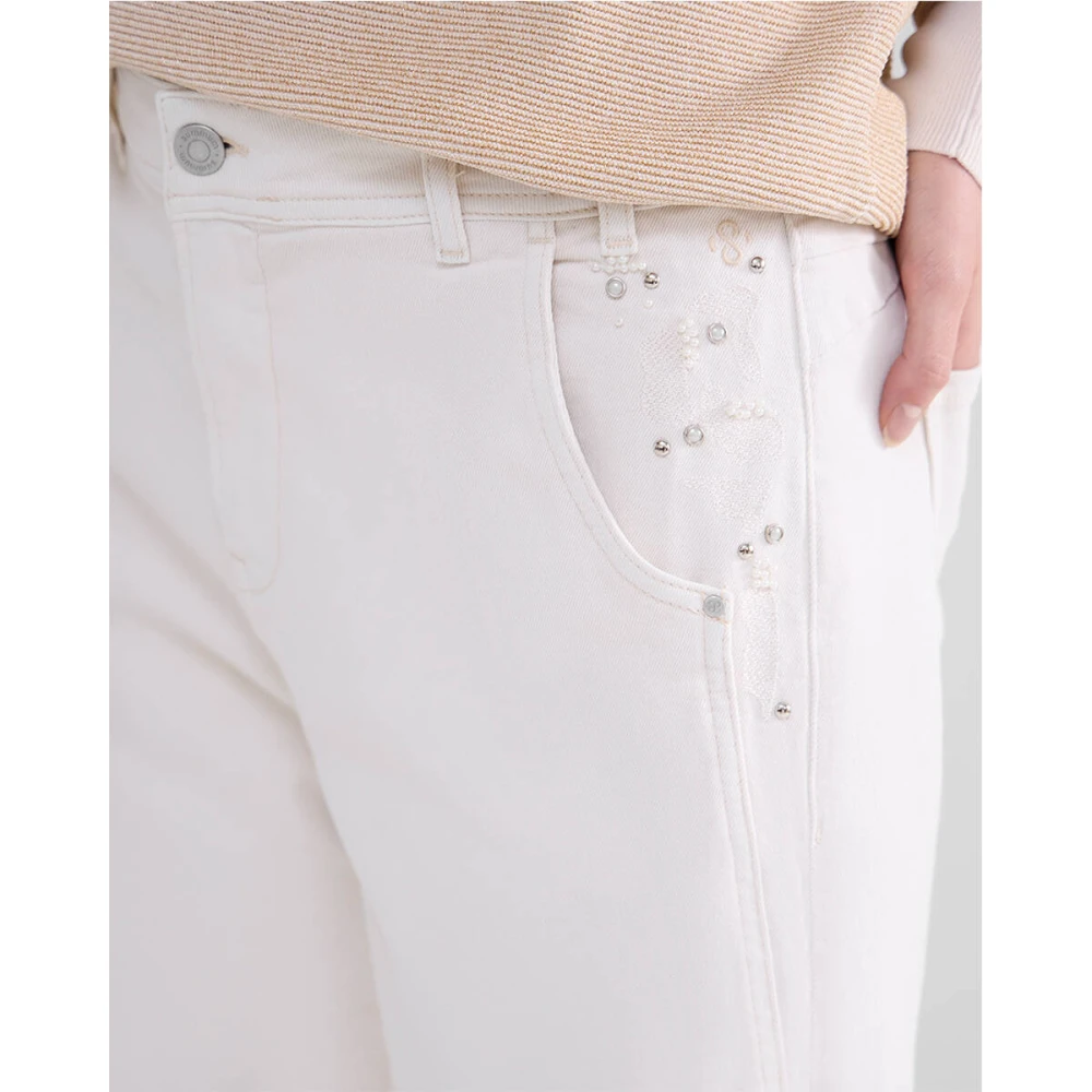 Summum Woman Premium Stretch Twill Barrel Fit Broek Beige Dames
