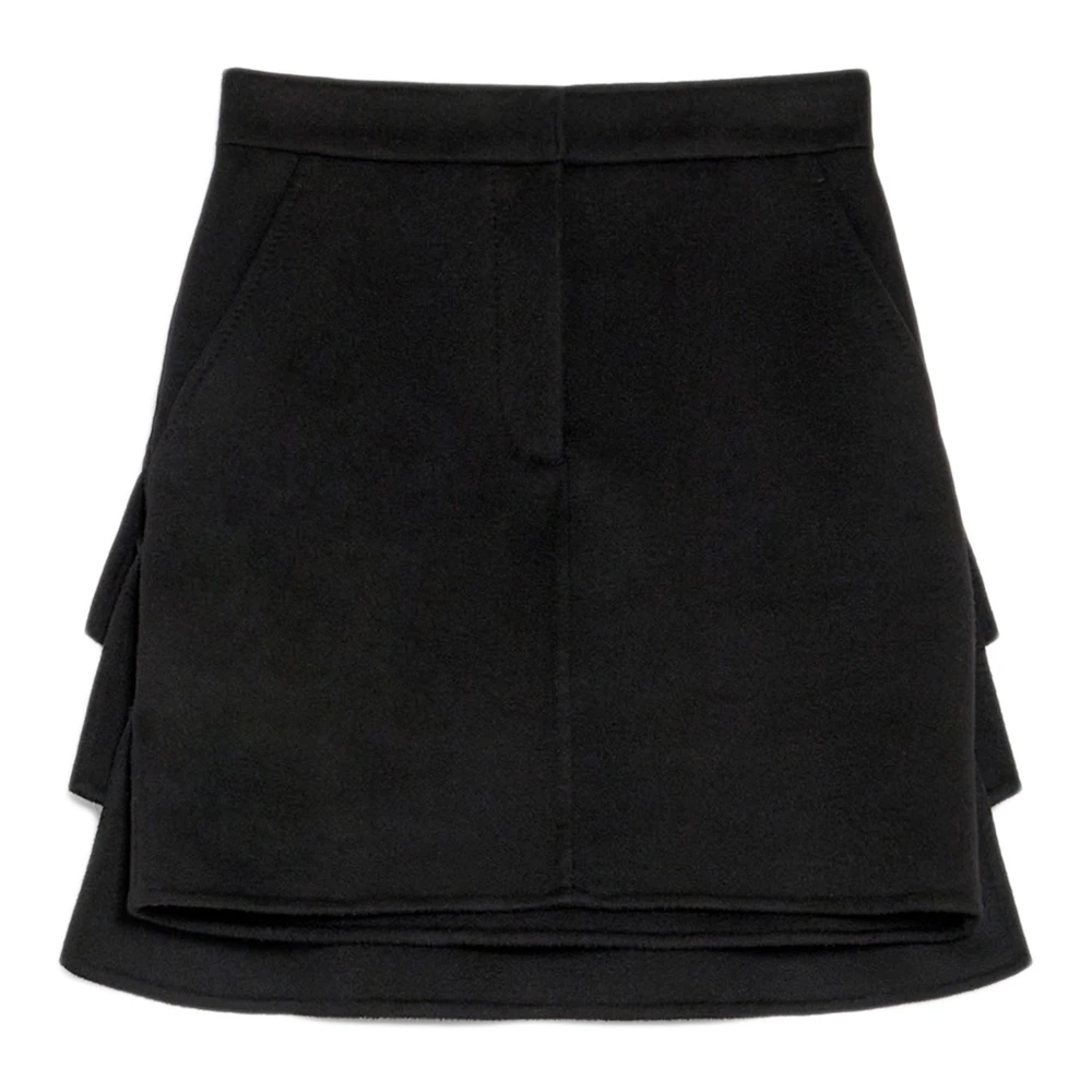 Max Mara Zwarte Korte Rok met Volants Black Dames