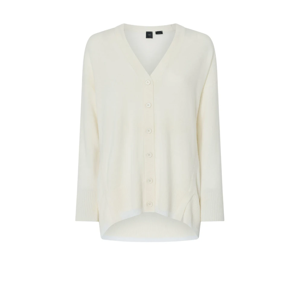 Pinko Zachte Volume Witte Cardigan Sweater White Dames