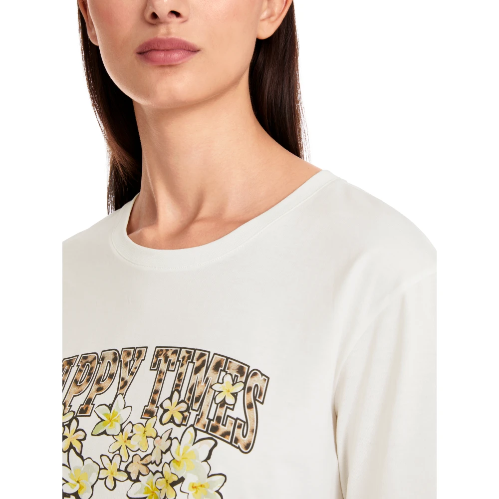 Marc Cain Biologisch katoenen T-shirt White Dames