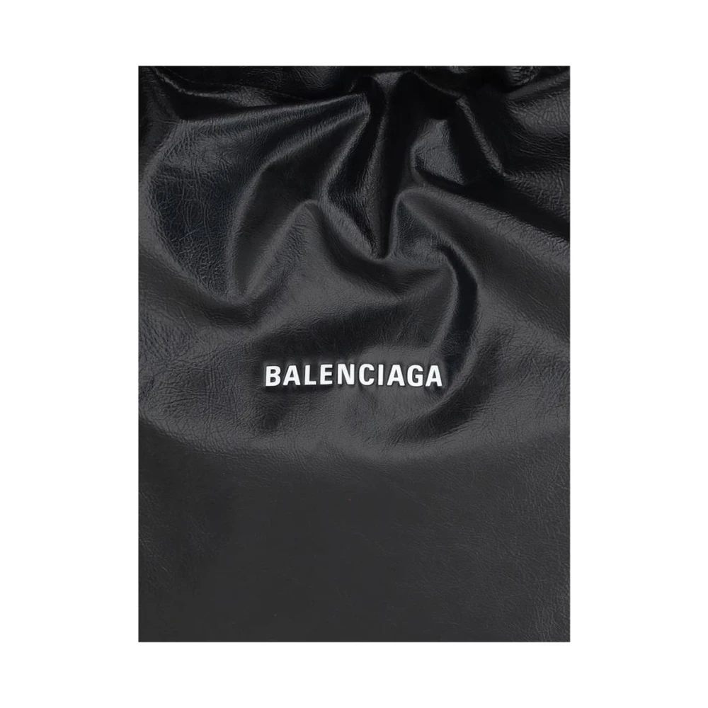 Balenciaga Shopper Tas met Trekkoordsluiting en Verstelbare Band Black Heren