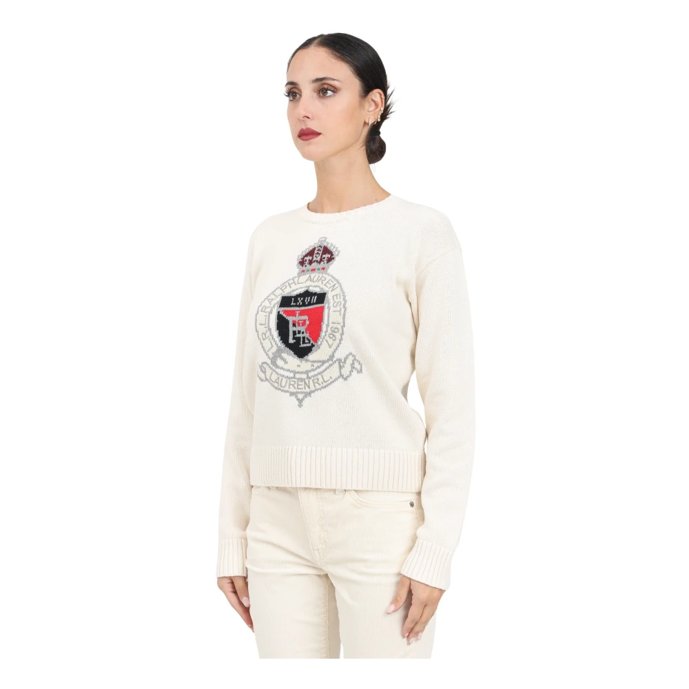 Ralph Lauren Mascarpone Trui met Ronde Hals Beige Dames
