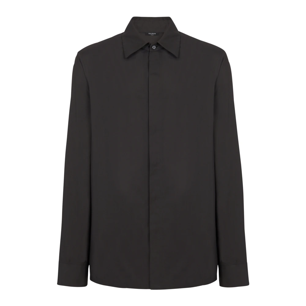 Balmain Nylon Overhemd Black Heren