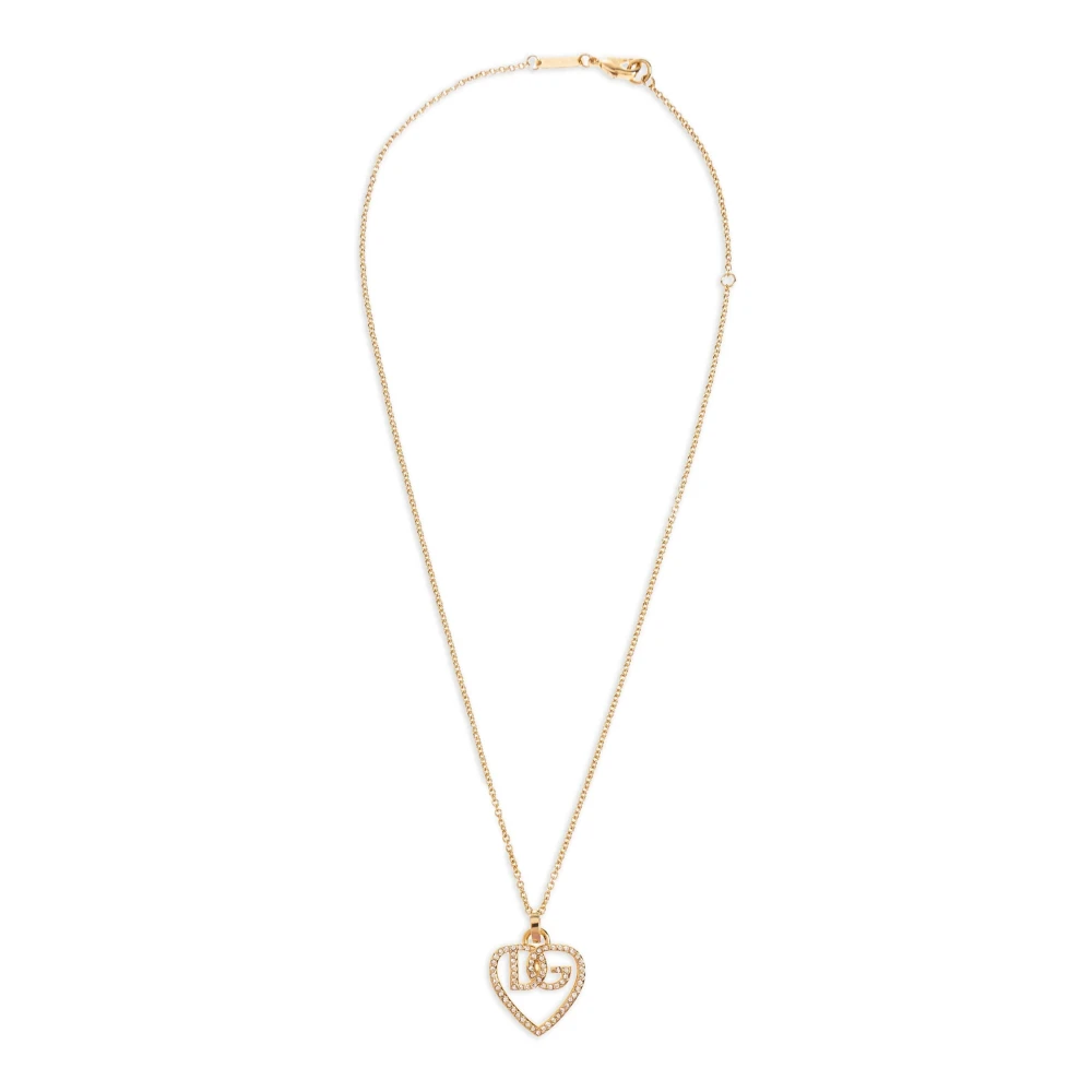 Dolce & Gabbana Women's Yellow Strass Logo Necklace - Necklaces - One Size - Accessories
