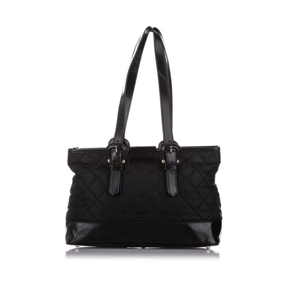 Burberry Gewatteerde Nylon Tote met Gespdetail Black Dames