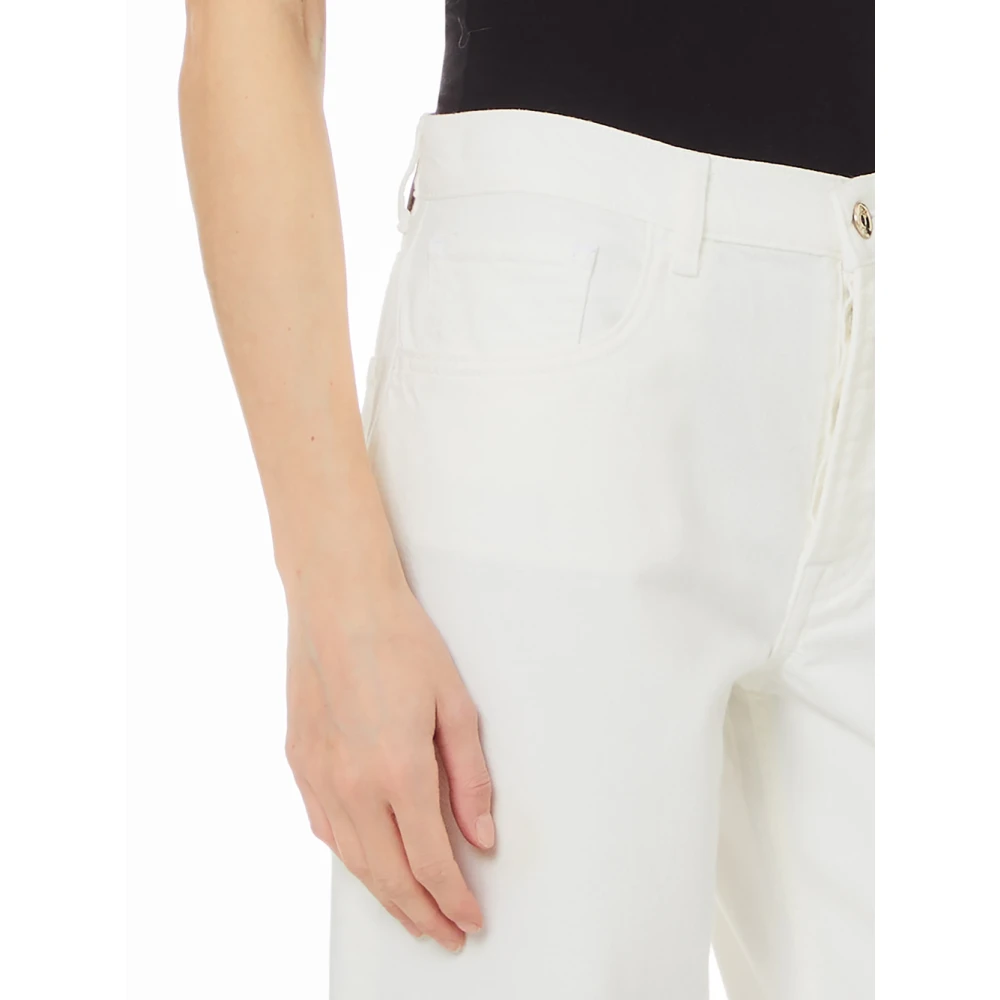 Liu Jo Witte Straight Broek voor Vrouwen White Dames
