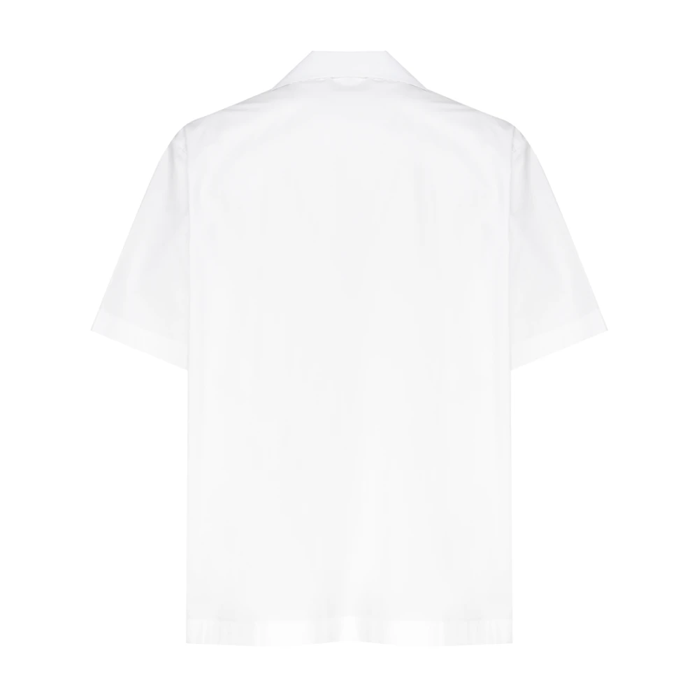 Valentino Garavani Witte V Logo Cuban Collar Shirt White Heren
