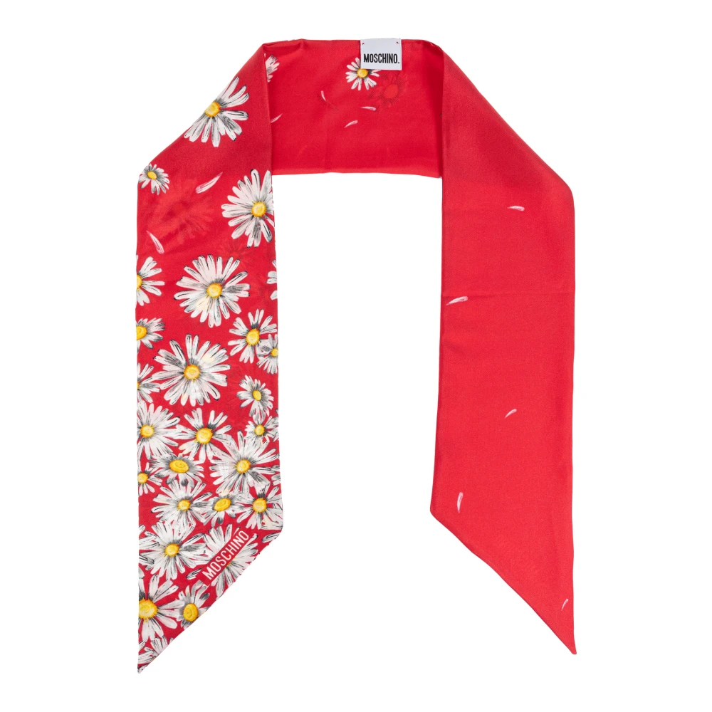 Moschino Zijden sjaal met bloemenpatroon Red Dames